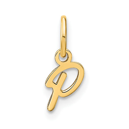 10k Upper Case Script Letter P Initial Charm