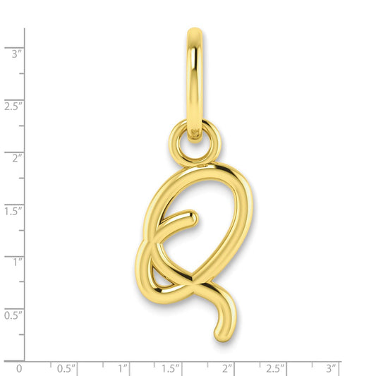 10k Upper Case Script Letter Q Initial Charm