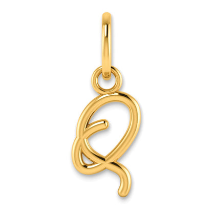 10k Upper Case Script Letter Q Initial Charm
