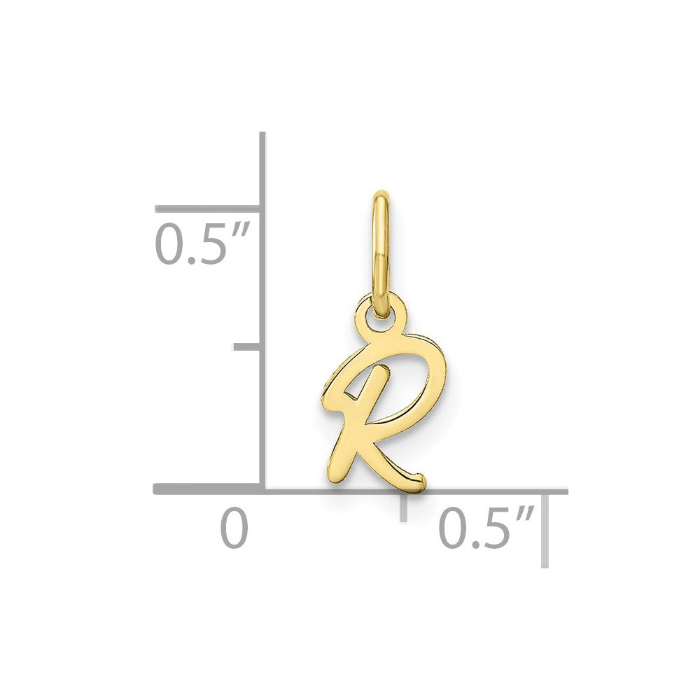 10KY Upper case Letter R Initial Charm
