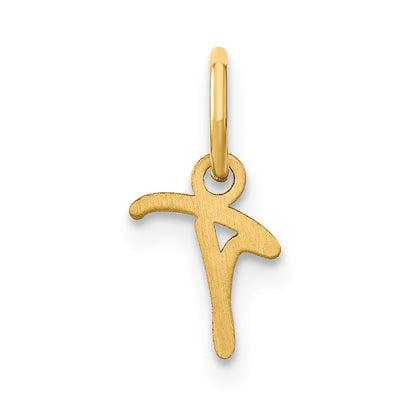 10k Upper Case Script Letter T Initial Charm