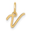 10k Upper Case Script Letter V Initial Charm