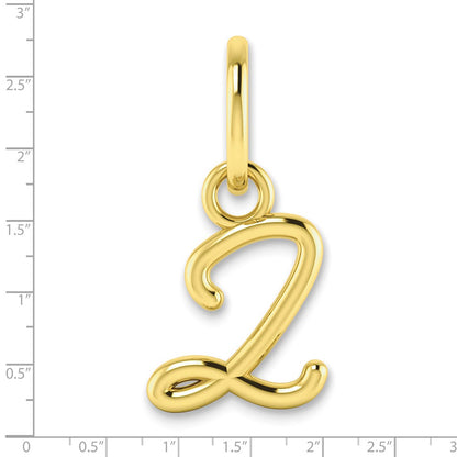 10k Upper Case Script Letter Z Initial Charm
