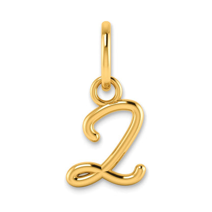 10k Upper Case Script Letter Z Initial Charm