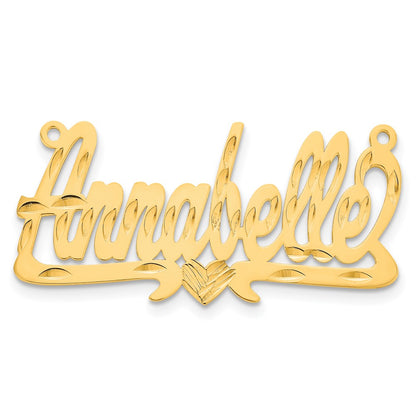 10k Yellow Gold Diamond-cut Heart Name Plate