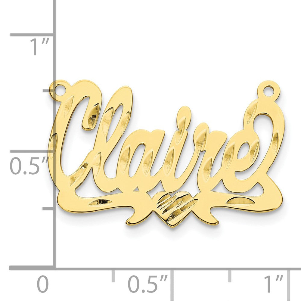 10k Yellow Gold Diamond-cut Heart Name Plate