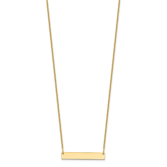 10k Yellow Gold Small Blank Bar Necklace