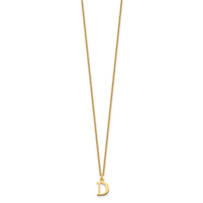 10k Cut-out Letter D Initial 18 inch Necklace