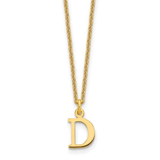 10KY Cutout Letter D Initial Necklace