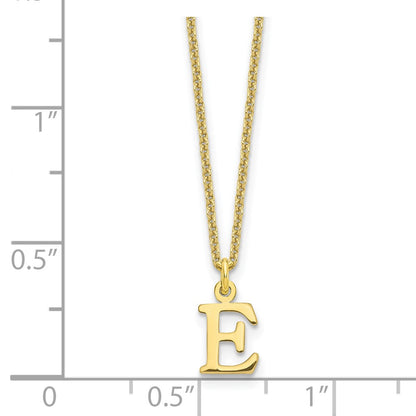 10k Cut-out Letter E Initial 18 inch Necklace