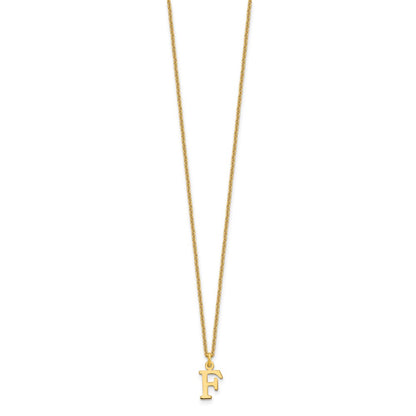 10k Cut-out Letter F Initial 18 inch Necklace
