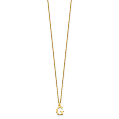 10k Cut-out Letter G Initial 18 inch Necklace