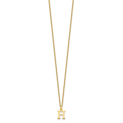 10k Cut-out Letter H Initial 18 inch Necklace