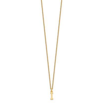 10k Cut-out Letter I Initial 18 inch Necklace