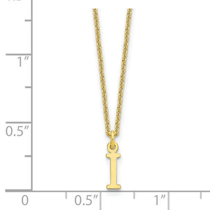 10k Cut-out Letter I Initial 18 inch Necklace
