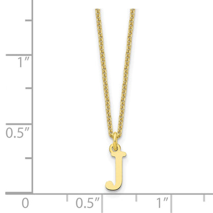 10k Cut-out Letter J Initial 18 inch Necklace