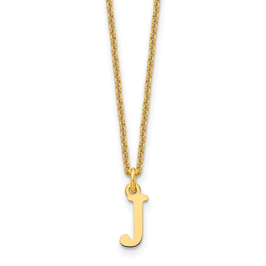 10KY Cutout Letter J Initial Necklace