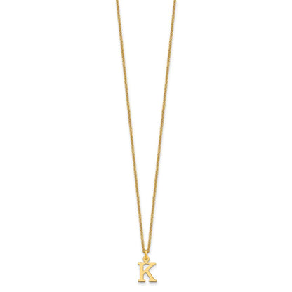 10k Cut-out Letter K Initial 18 inch Necklace
