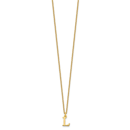 10k Cut-out Letter L Initial 18 inch Necklace