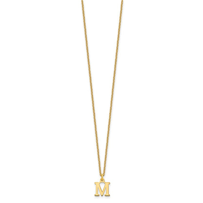 10k Cut-out Letter M Initial 18 inch Necklace
