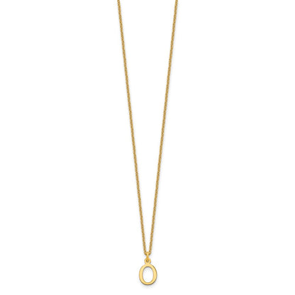 10k Cut-out Letter O Initial 18 inch Necklace
