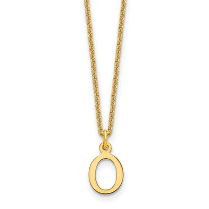10k Cut-out Letter O Initial 18 inch Necklace
