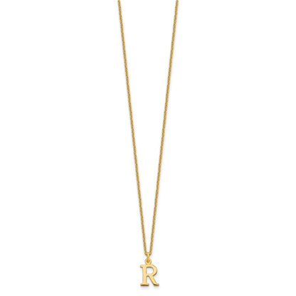 10k Cut-out Letter R Initial 18 inch Necklace
