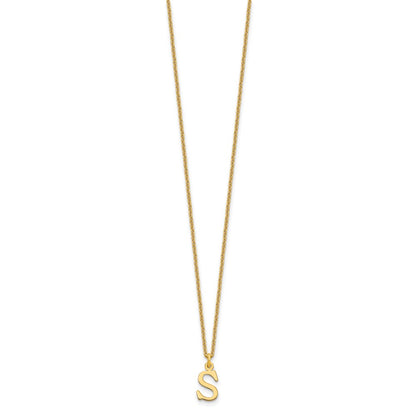 10k Cut-out Letter S Initial 18 inch Necklace
