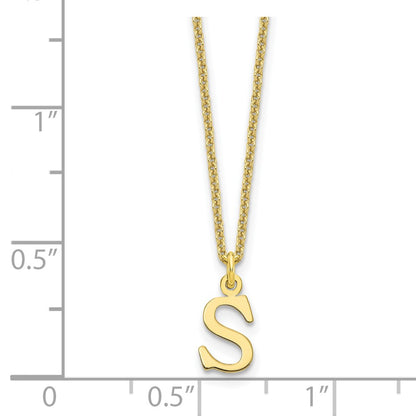 10k Cut-out Letter S Initial 18 inch Necklace