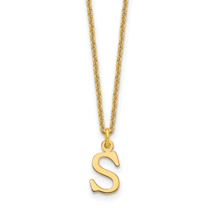 10k Cut-out Letter S Initial 18 inch Necklace