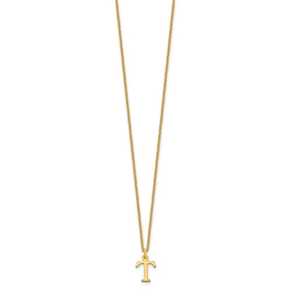 10k Cut-out Letter T Initial 18 inch Necklace