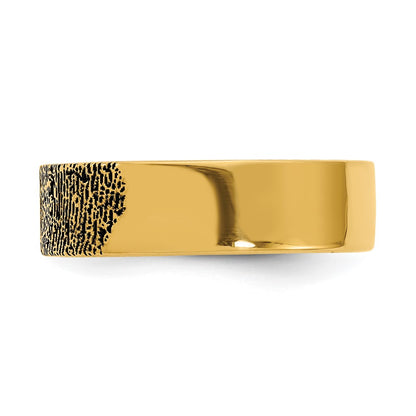 10k Yellow Gold Fingerprint Ring