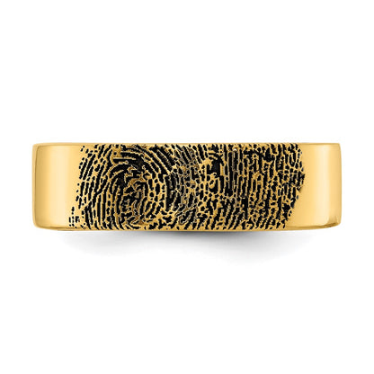 10k Yellow Gold Fingerprint Ring
