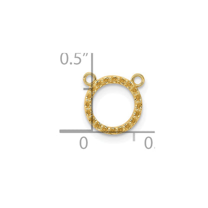 10k Open Circle Holds 20-1mm Stones Necklace Mounting Without Chain