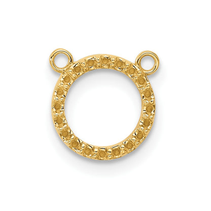 10k Open Circle Holds 20-1mm Stones Necklace Mounting Without Chain