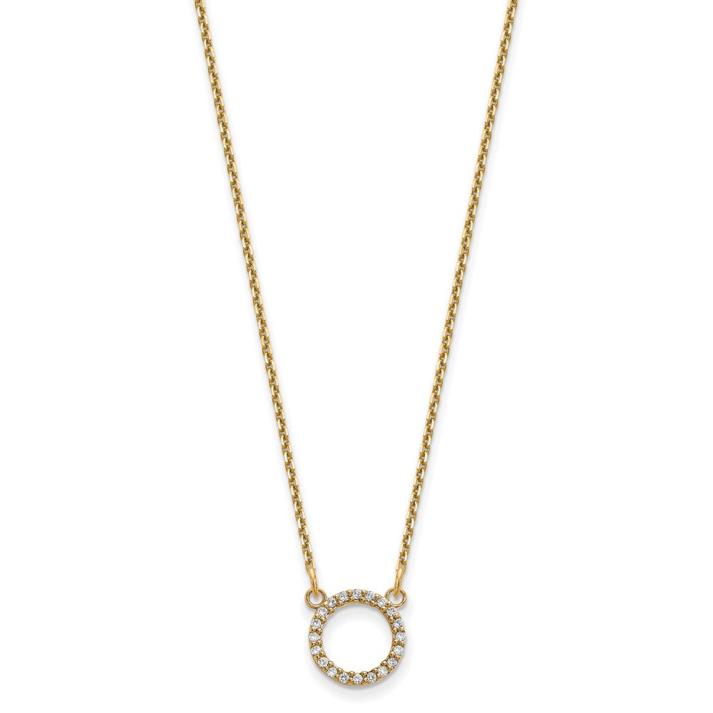 10k 1/15 carat Diamond Open Circle 18 inch Necklace