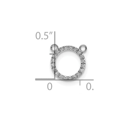 10k White Gold Open Circle Holds 20-1mm Stones Necklace Mounting Without Chain