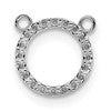 10k White Gold Open Circle Holds 20-1mm Stones Necklace Mounting Without Chain