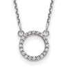 10k White Gold 1/15 carat Diamond Open Circle 18 inch Necklace