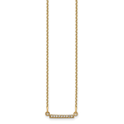 10k 1/20 carat Diamond Tiny Bar 18 inch Necklace