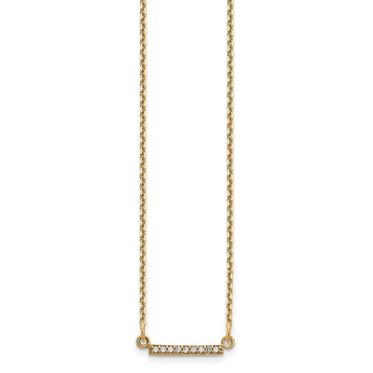 10k 1/20 carat Diamond Tiny Bar 18 inch Necklace