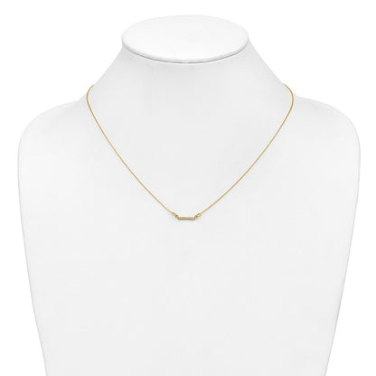 10k 1/20 carat Diamond Tiny Bar 18 inch Necklace