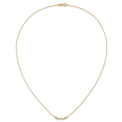 10k 1/20 carat Diamond Tiny Bar 18 inch Necklace