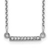 10k White Gold 1/20 carat Diamond Tiny Bar 18 inch Necklace