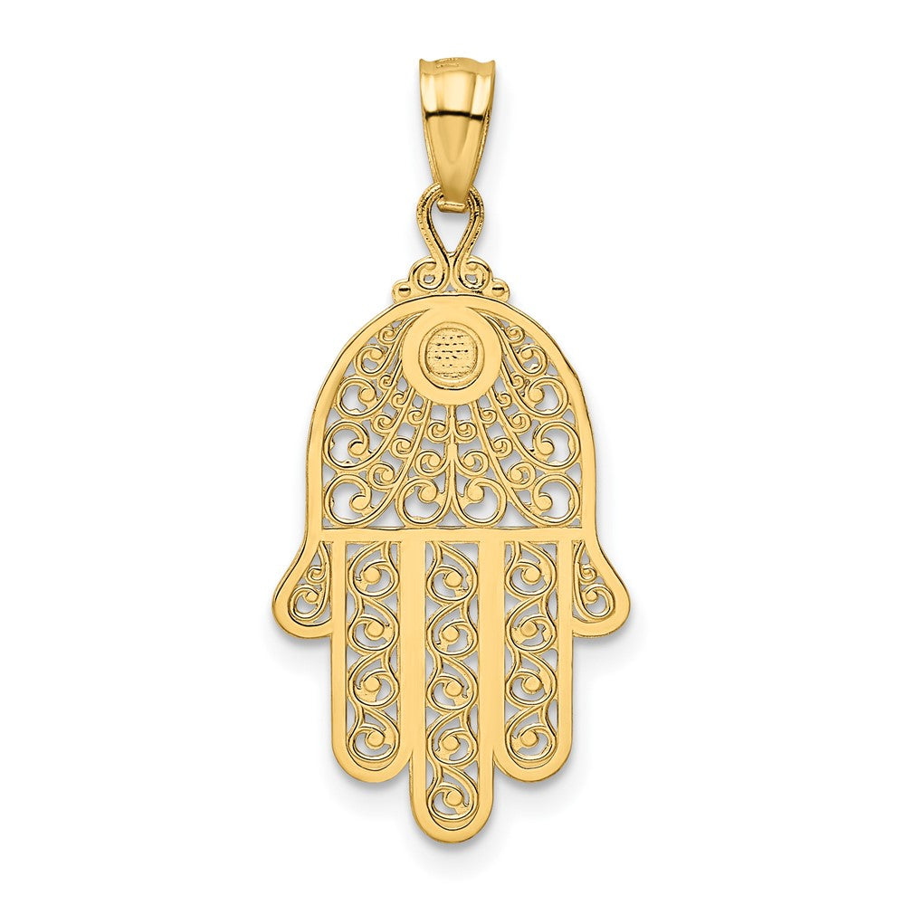 10k Filigree Hamsa / Hand of God Pendant
