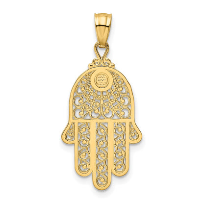 10k Filigree Hamsa / Hand of God Pendant