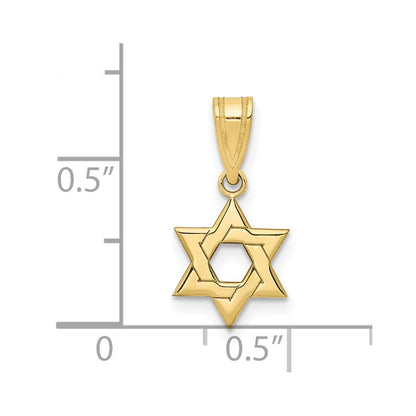 10k Small Star of David Pendant