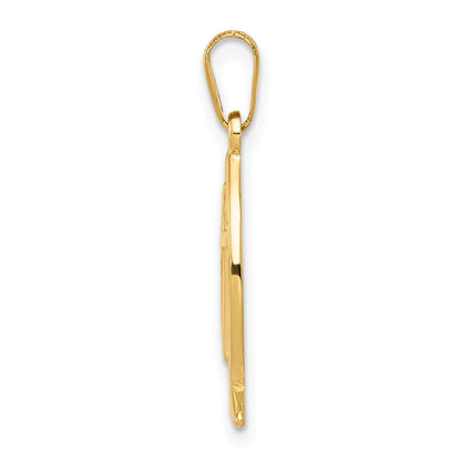 10k Ichthus Fish with Cross Center Pendant
