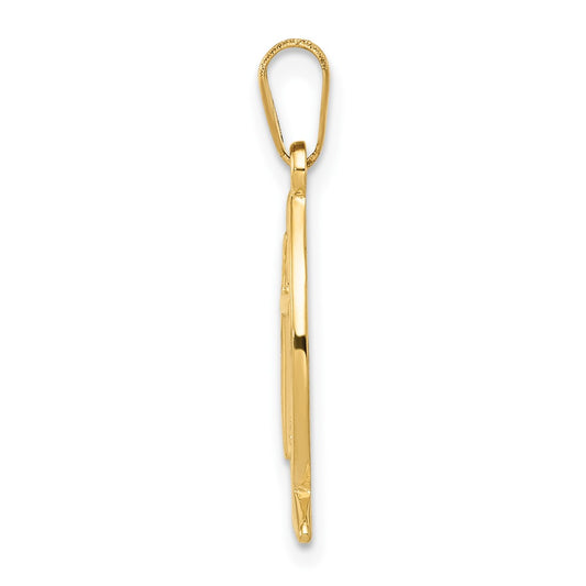 10k Ichthus Fish with Cross Center Pendant