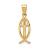 10k Ichthus Fish with Cross Center Pendant